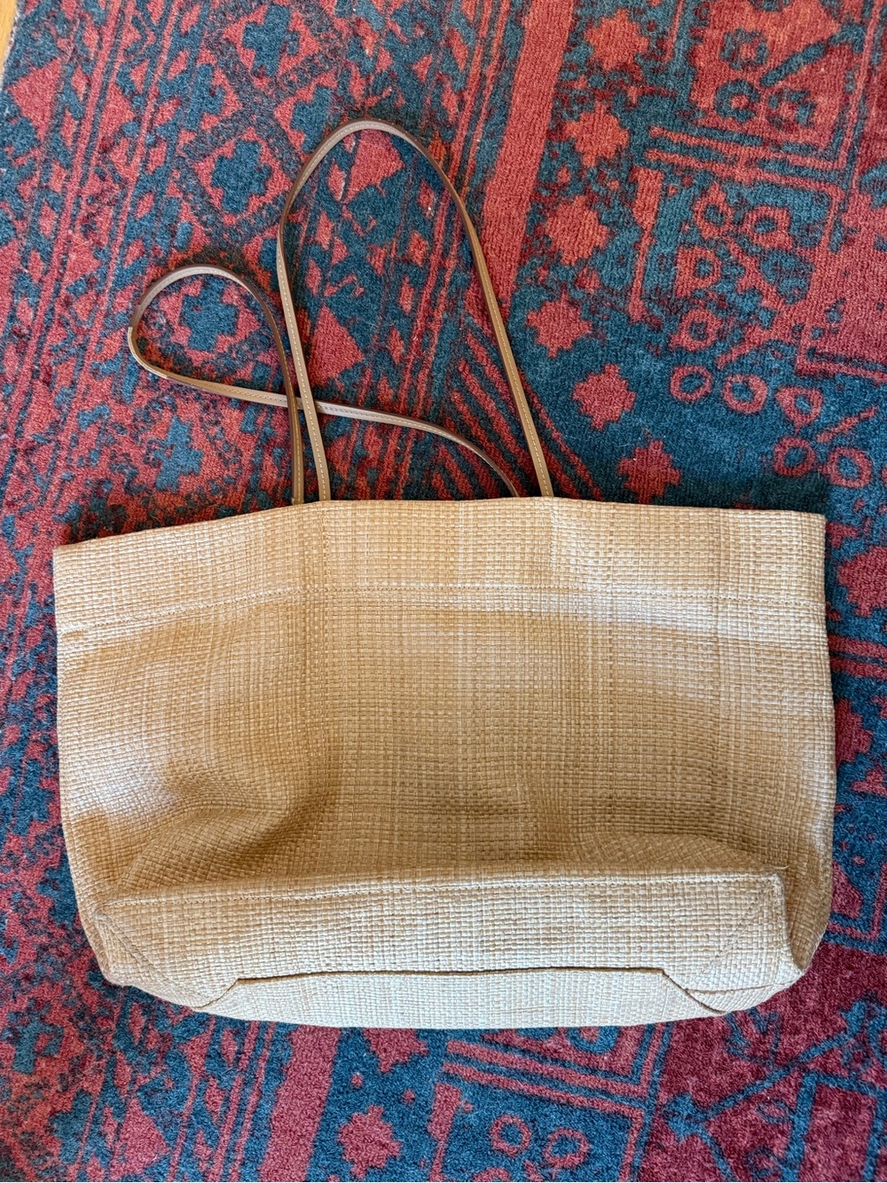 Prada Beige Woven Tote with Logo - Picture 2 of 7